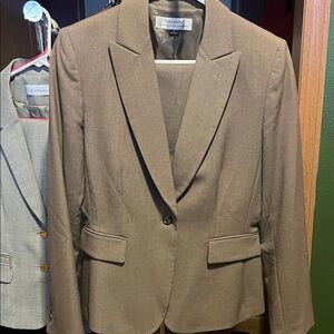 Tahari Tan Blazer and Skirt Suit set